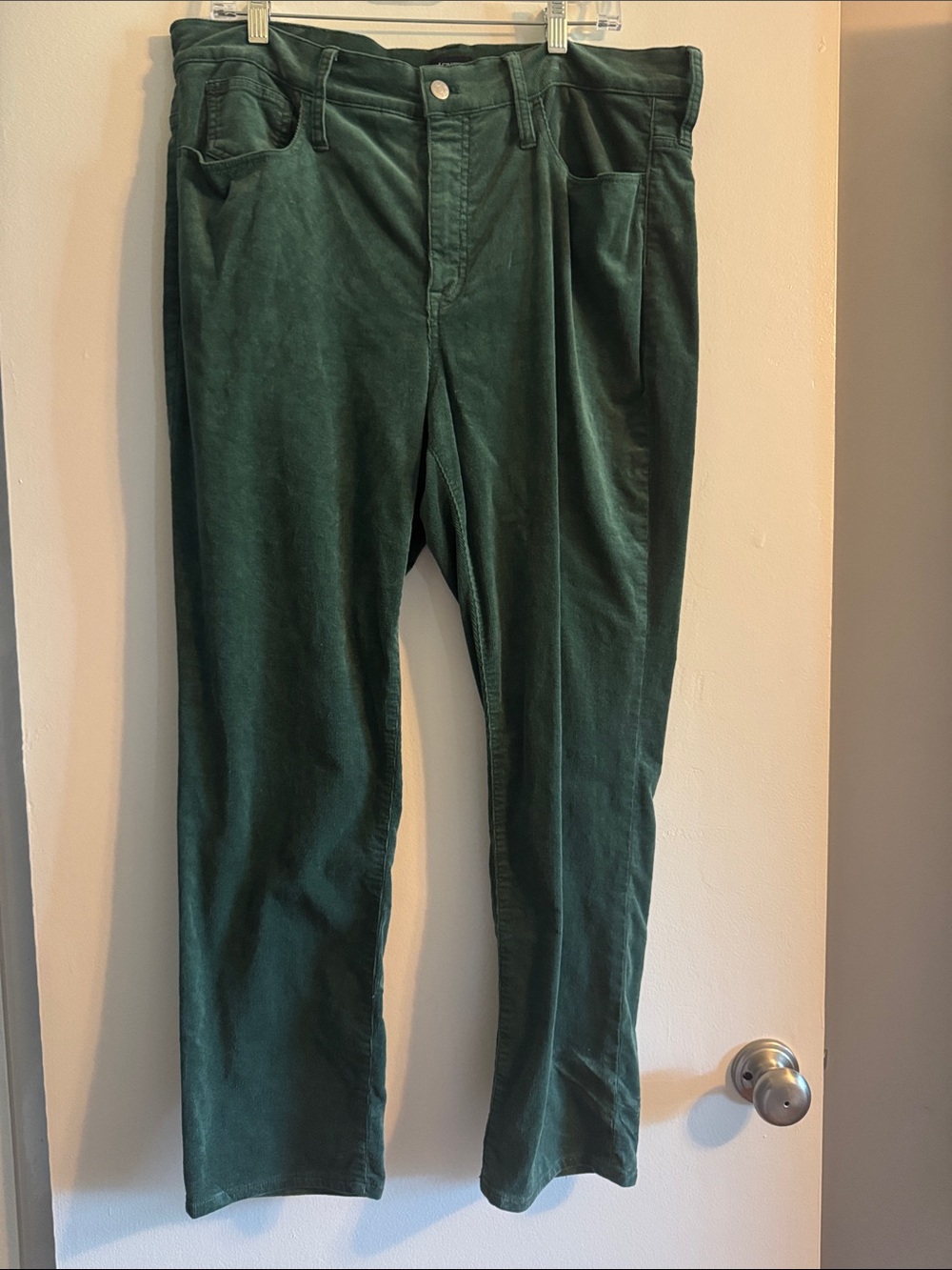 J. Crew Forest Green Straight-Leg Corduroy Pants, 33